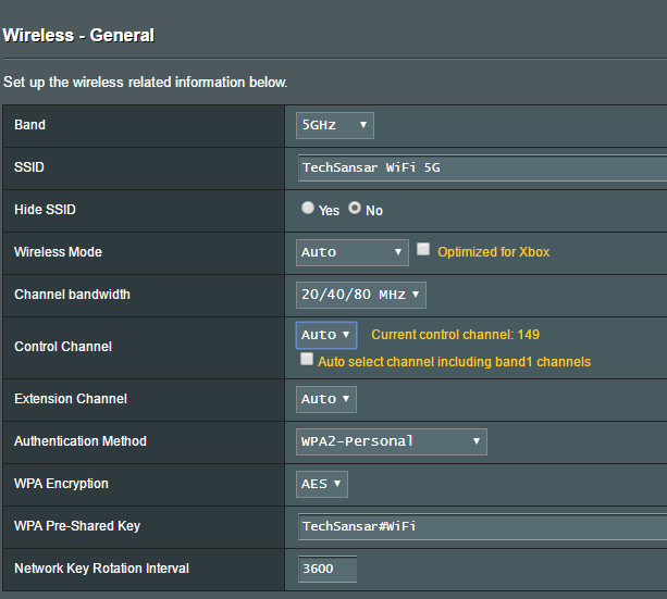 Common settings in Wireless Routers from Asus RT-AC66U router.
