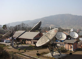 Hub Antennas at Sagarmatha Earth Station, Remote Ku-band VSAT Antennas for testing