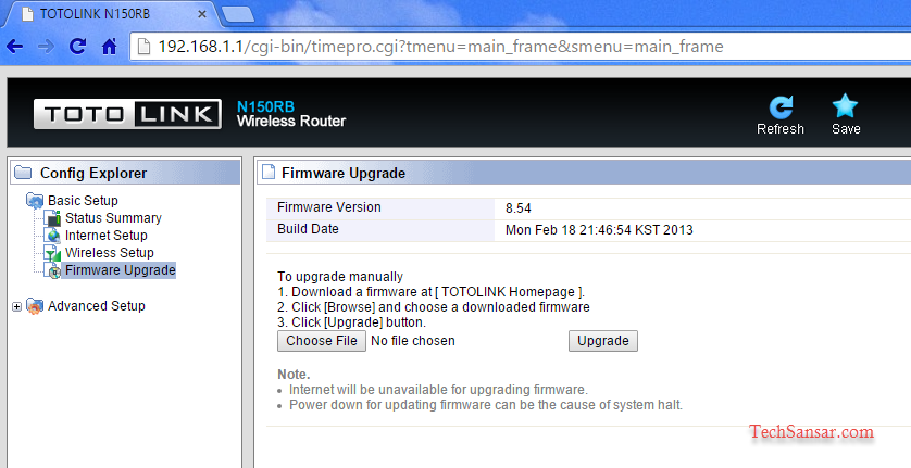 TOTO Link Router Firmware Upgrade