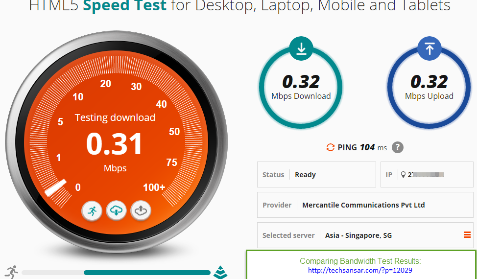 Broadband speed test profile for speedsmart