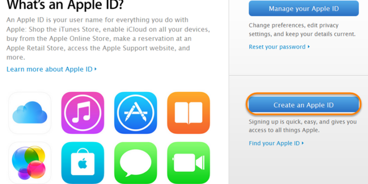 Creating Apple ID from Website