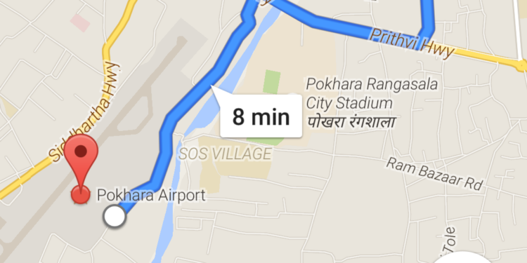 Google Maps GPS Voice Navigation now Available in Nepal 1 Finding route in Pokhara using Google Maps voice command