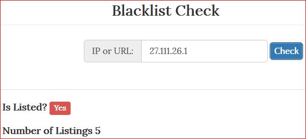 IP blacklist checking service