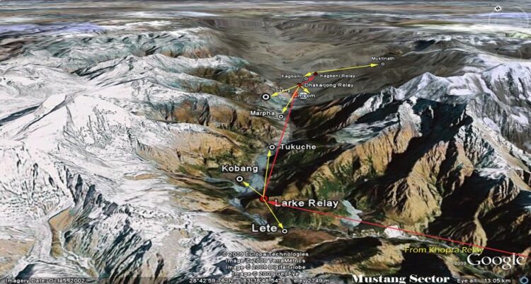 Mustang Sector of Nepal Wireless Project's Internet Coverage, img from NepalWireless.net