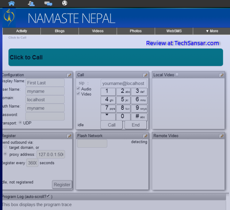 Namaste Nepal VoIP feature - Click to Call in NT UCS network