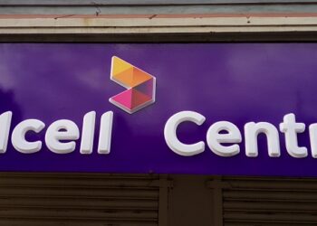 Ncell rebranded Axiata logo as observed in a Ncell Center Hoarding Board