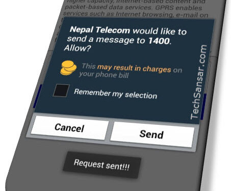 Nepal Telecom would like to send a message to 1400 - message on NT Android app