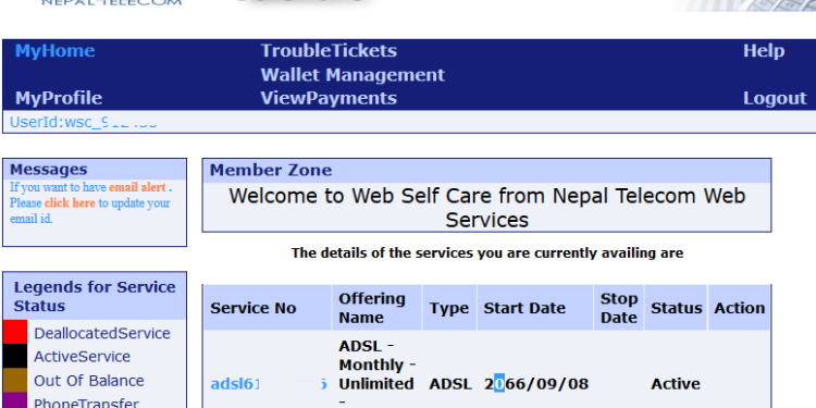 Understanding Nepal Telecom's Self-care Customer Care Service Interface for ADSL & WiMAX Broadband Services 1 Nepal Telecom's Billing & Customer Care Software for ADSL & WiMAX Services