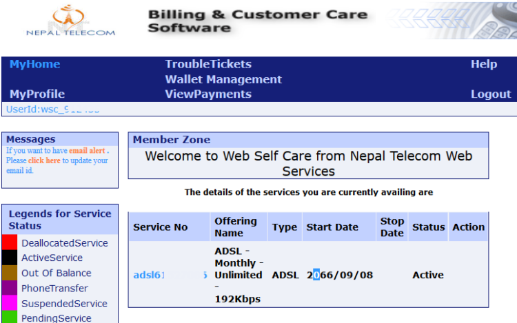 Nepal Telecom's Billing & Customer Care Software for ADSL & WiMAX Services