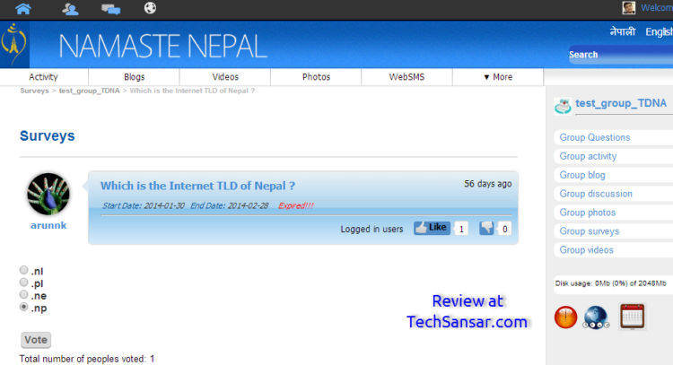 Public Surveys in Namaste Nepal - NT UCS