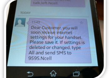SMS to notify Ncell customer will soon receive internet settings for their handset