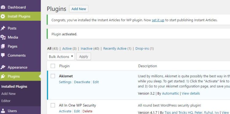 Start configuring Instant Articles from WordPress Admin Dashboard