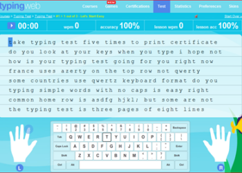 Typing Web Interface with Thumb touch typing