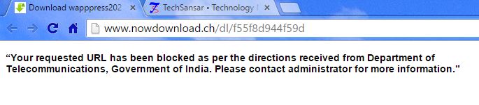 URL blocked message government direction