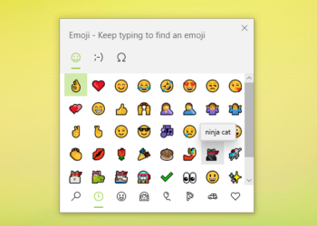 Windows 10 emoji keyboard