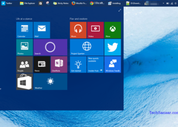 Windows 10 home screen after installing Windows 10 upgrade