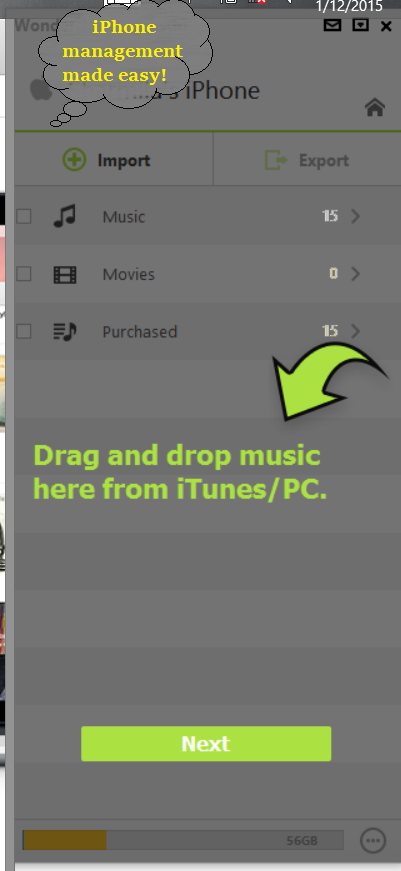 With Wondershare TunesGo easy drag drop music from iTunes to iPhone