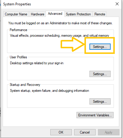 6 simple yet effect ways to speed up your Windows 10 computer 11 advanced-tab-settings-windows-10
