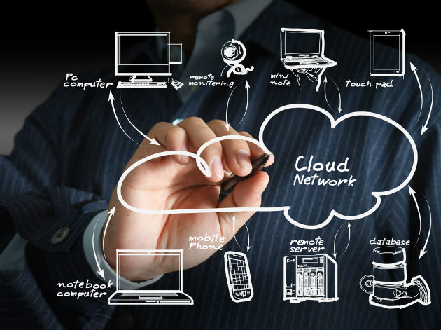 Cloud Computing Illustration, Image. Cloud Network by Independent Data Solutions