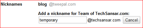 Email nickname or alias in Google Apps help create temporary email address to prevent spams