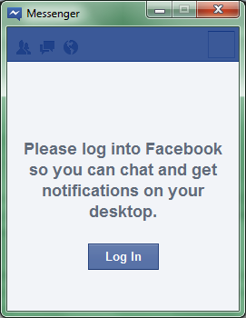 Facebook Messenger Login Screen