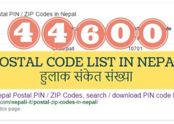 List of postal codes in Nepal (illustration)