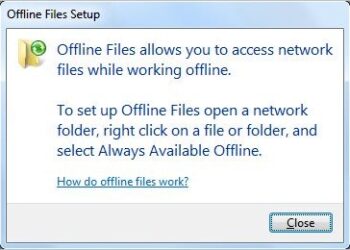 Offline file setup in Windows