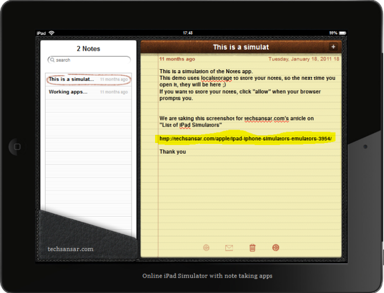 Online browser based iPad Simulator