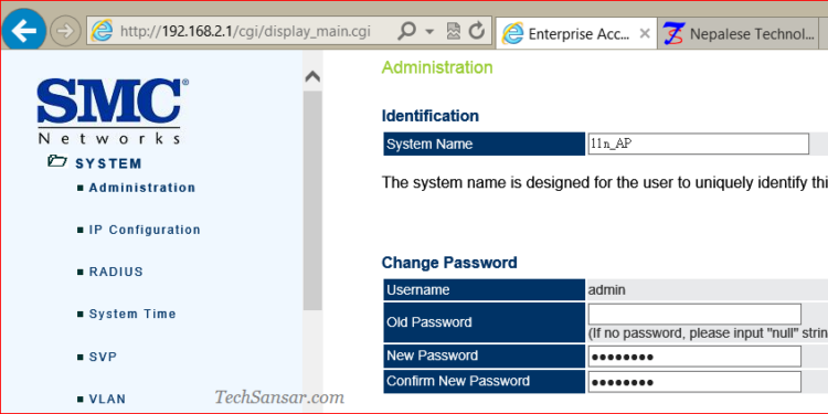 SMC Enterprise Access Points Admin Interface