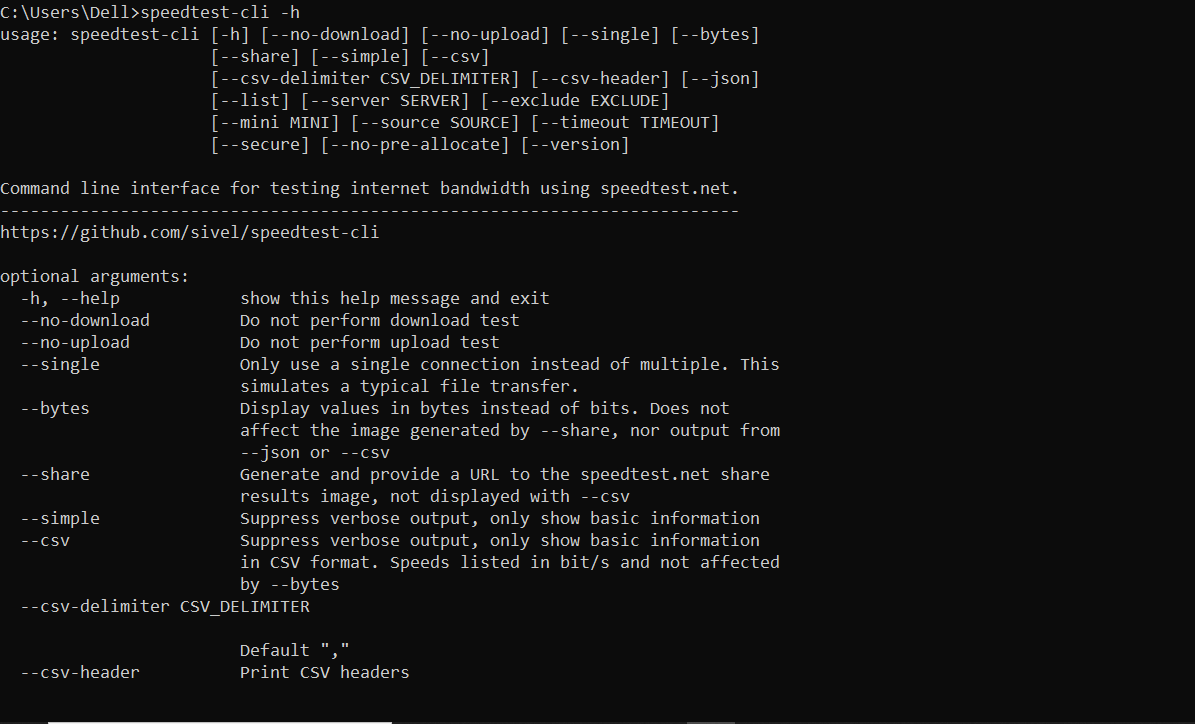 Test Internet Speed using Python 8 speed test available offerings