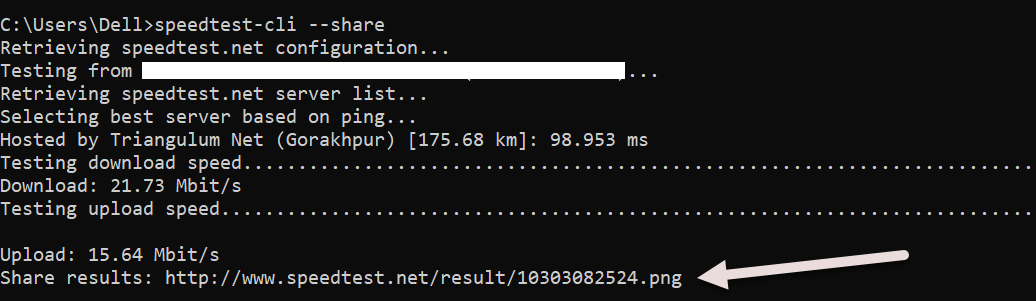 Test Internet Speed using Python 5 speed test sharable 1