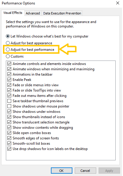 6 simple yet effect ways to speed up your Windows 10 computer 12 visual-effects-windows-10