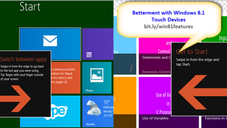 Windows 8.1 Swipe In Features
