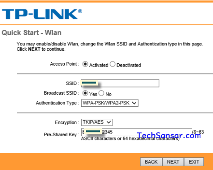 NTC ADSL Configuration on TP Link Router: Wireless LAN (WLAN) ADSL Configuration